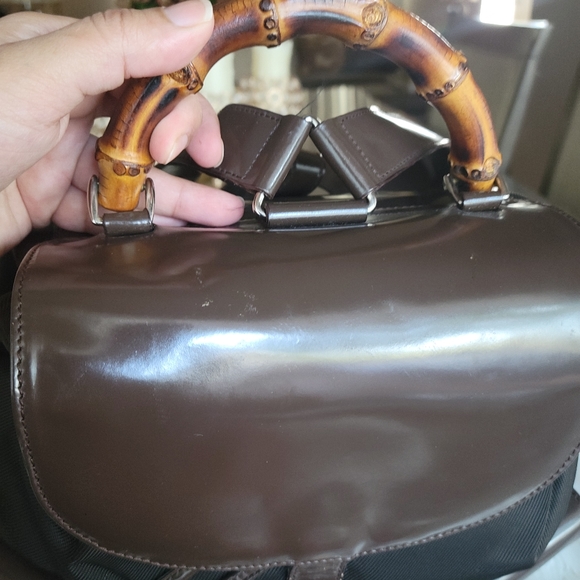 100% Authentic Gucci vintage nylon bamboo backpack - Picture 10 of 16
